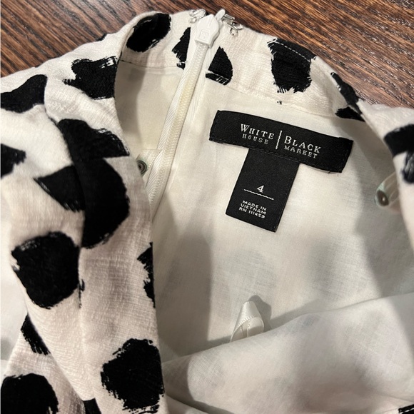 White House Black Market Sleeveless Polka Dot Fit & Flare Dress - Picture 6 of 9